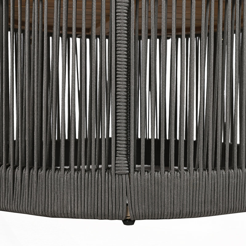 Table basse d'extérieur en corde et bois d'acacia, Gris
