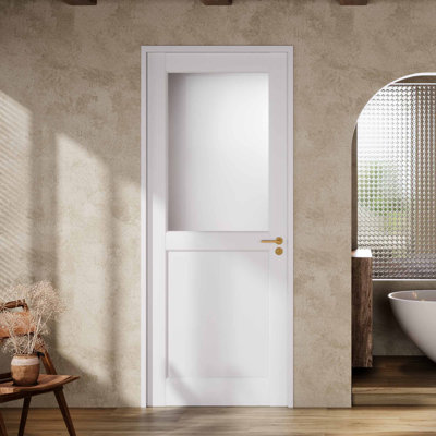 Glass and Manufactured Wood Swing Door