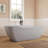 Fslefay 71'' Terrazzo Freestanding Solid Surface Concrete Soaking Bathtub-123684352
