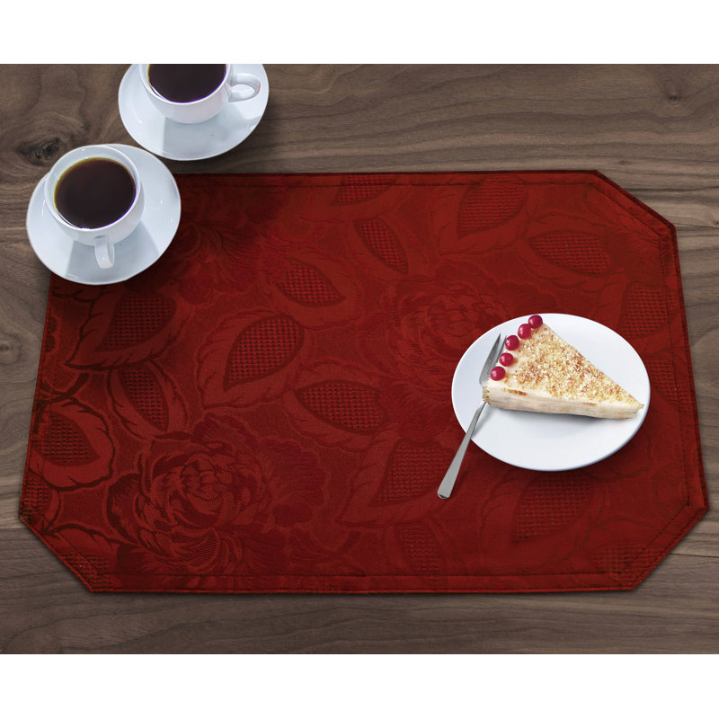 Oley Luxury Rose Damask Table Range, Red, 2cm W x 45cm L