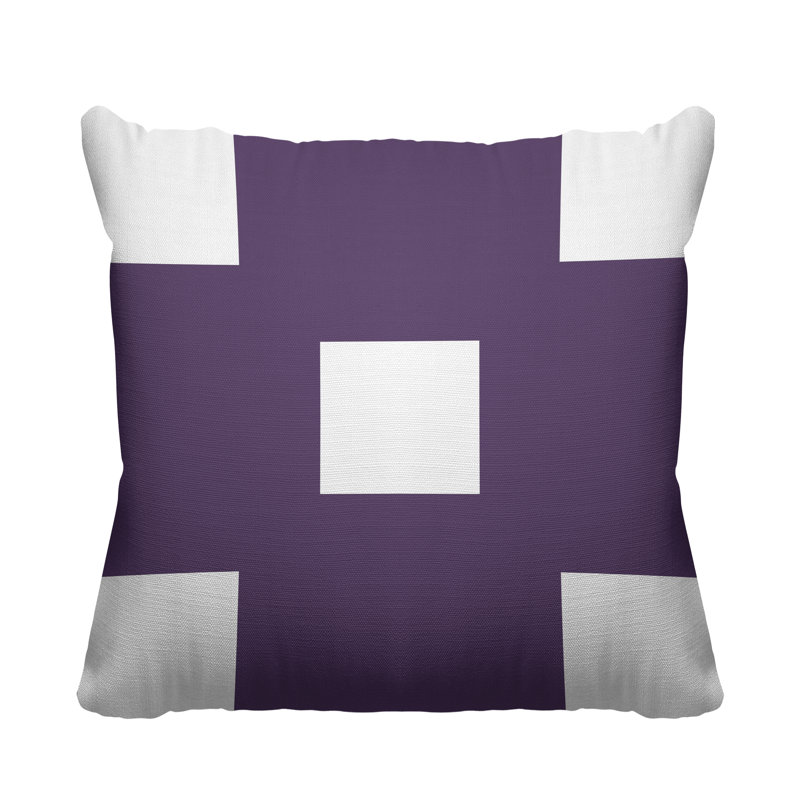Luella Geometric Outdoor Reversible Throw Pillow, 19H" x 19W", Purple