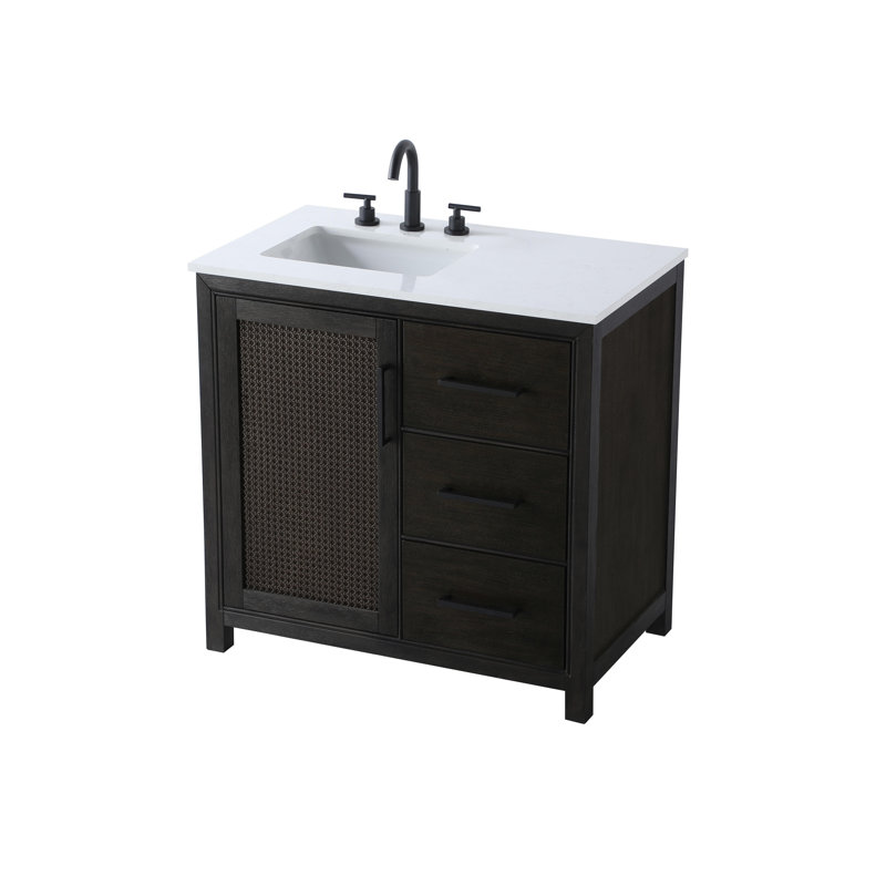 36 inch Single Bathroom Vanity, Chocolate Oak