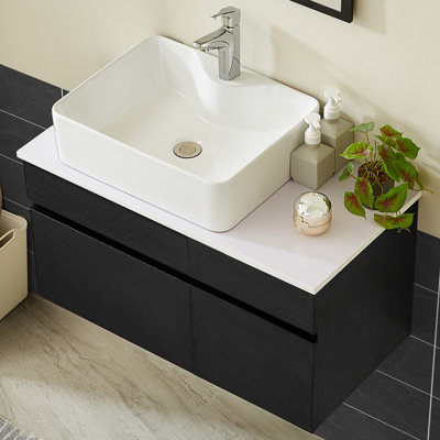 31.5" Modern Floating Bathroom Vanity with Sink, Wall-Mounted Cabinet & Drawer