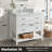 Pamula 36" Single Bathroom Vanity Set with Marble Top, Dove White-2082994462-2034064475