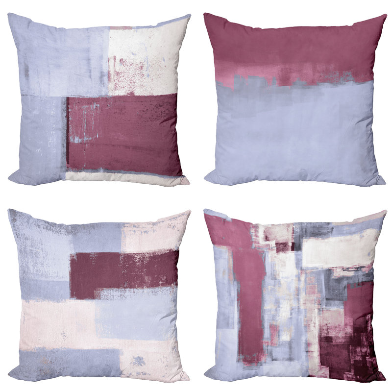 Reversible Pillow Cover, 20" H x 12" W, Pale Maroon / Ceil Blue