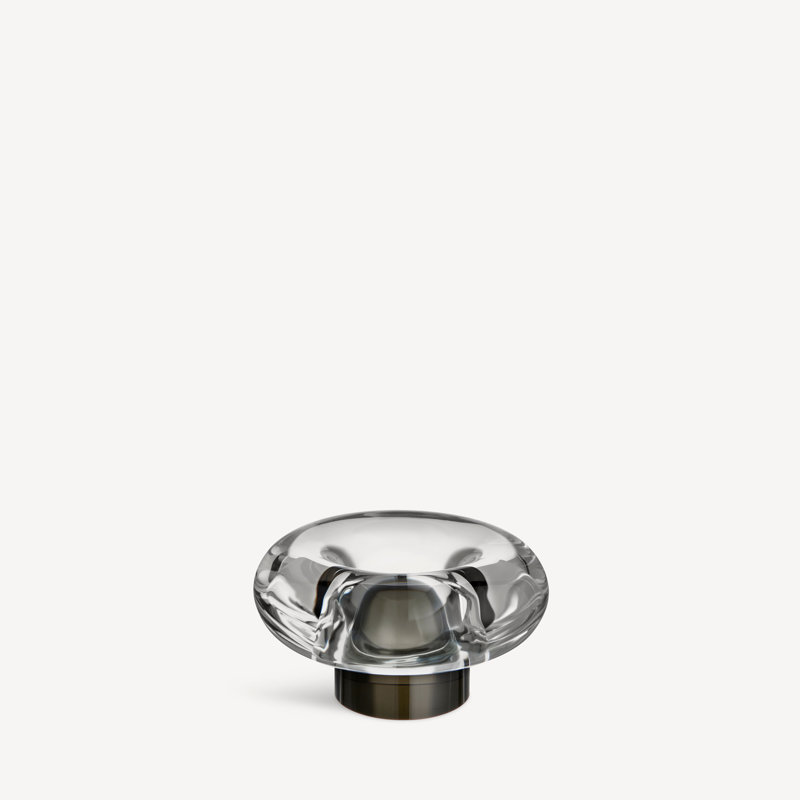 Orion 2.5'' H Crystal Glass Tabletop Votive Holder, Gray