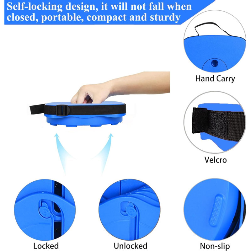 Upgraded Square Collapsible Stool For Adults,Portable Retractable Folding Telescoping Foldable Camping Stool Holds 400Lbs For Outdoor Fishing Hiking Gardening Travel BBQ