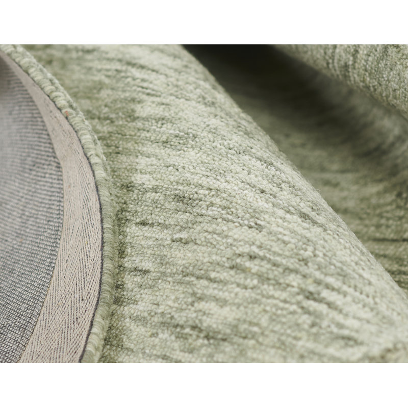 Sage Green Hand-Tufted Wool Rectangular Area Rug 9' x 12'
