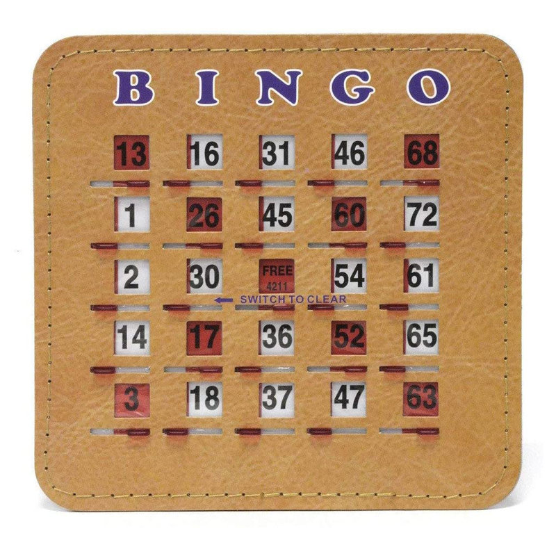 GSE 25-Pack Shutter Slide Bingo Game Cards, 5-ply Stitched Finger-Tip Bingo Cards with Sliding Windows