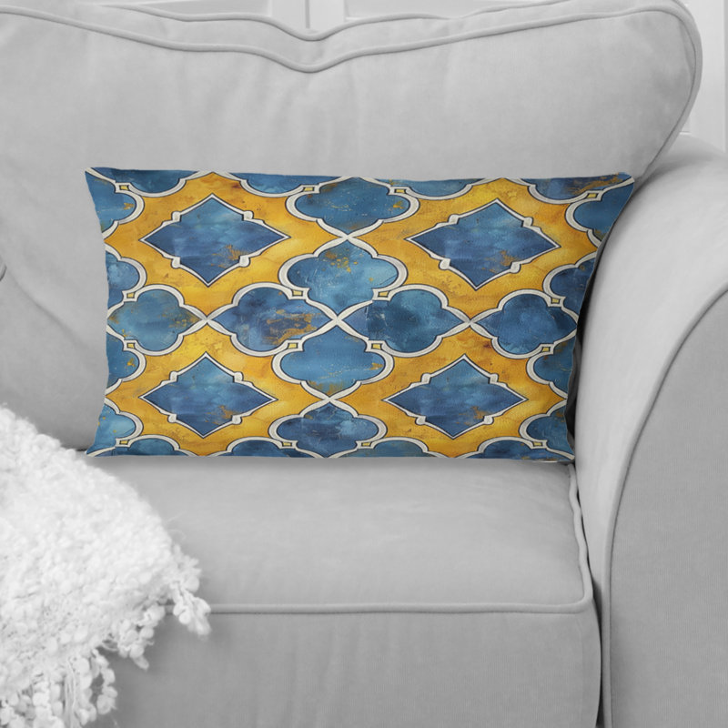 Coussin lombaire jaune Modern Trellis II