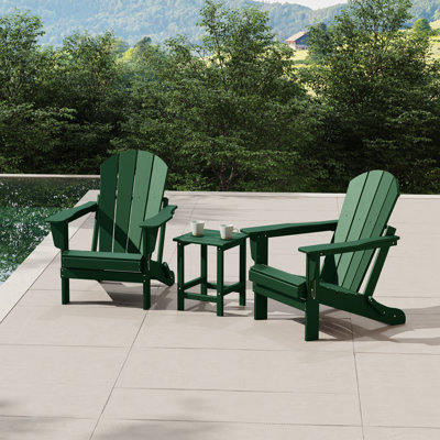 Vinnie Foldable Outdoor Adirondack Chair with Table