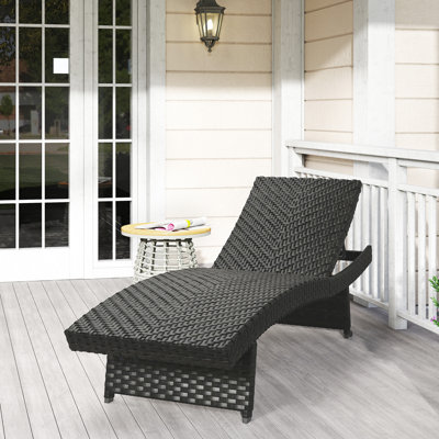 Chaise longue réglable pour l'extérieur avec dossier inclinable
