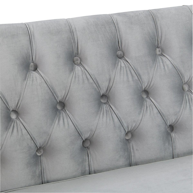 Melanie 4 Seater Velvet Corner Sofa , Grey