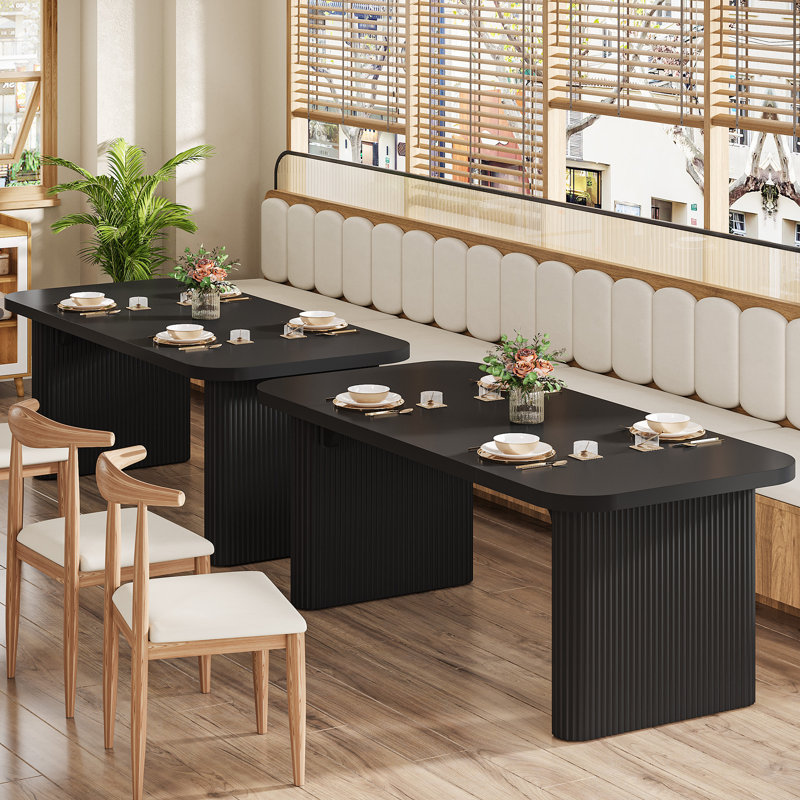 Modern Dining Table, Wood Kitchen Table, Black