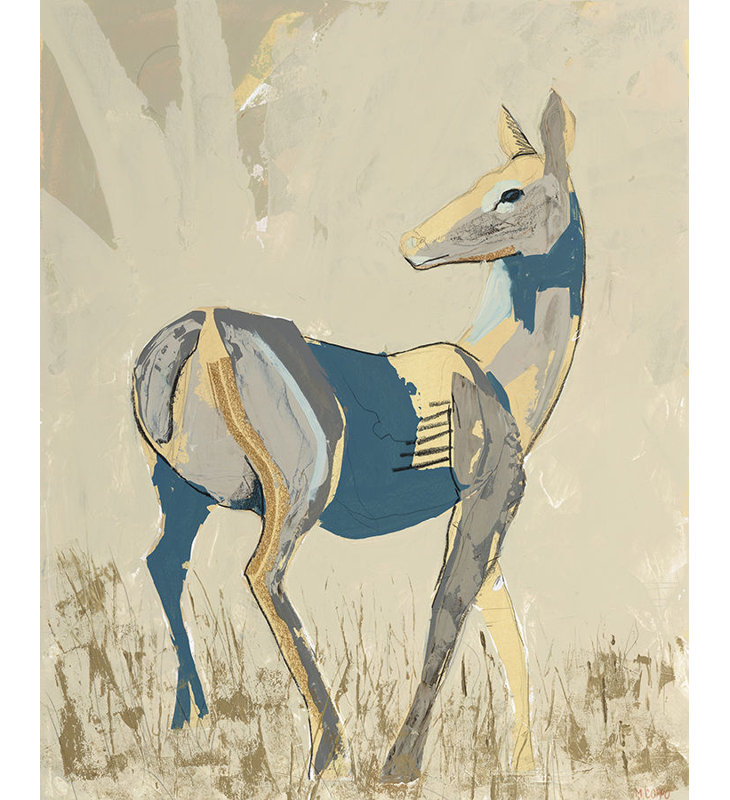 «Deer I» par Milton Coppo - impression, Gel coupé au couteau, H 37 po x l 30 po x P 1,5 po