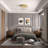 3-light Bedroom Crystal Cage Steel Dimmable Flush Mount UL Certified