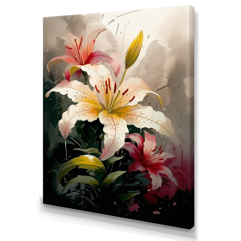 «Cream Artful Lilies I», reproduction sur toile, H 20 po x l 12 po x P 1 po, Toile tendue