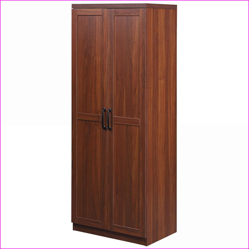 Kitchen Pantry Cabinet 63” Freestanding 2-Door with 5-Tier &amp; 2 Adjustable Shelves, Brown | Particle Board