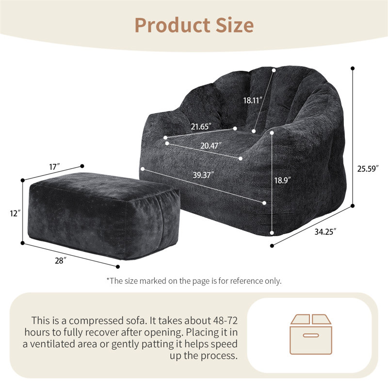 Fauteuil à billes, Tissu noir