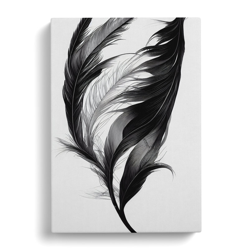 Wistful Feather - Wall Art, 76cm H x 50cm W, Wrapped Canvas