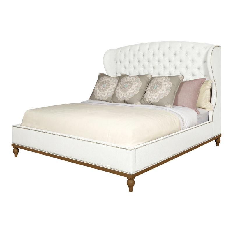 Emma Queen Upholstered Panel Bed, Navajo, Yes, Kempsey Sheepskin