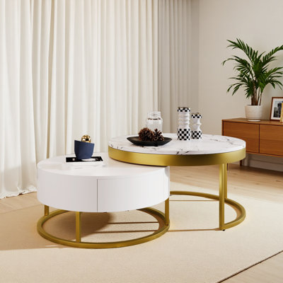 Table basse gigogne moderne avec tiroirs Modern