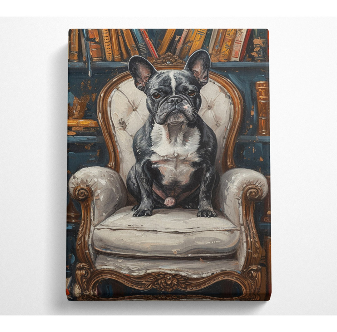 Frenchie Chair - Kunstdrucke ohne Rahmen auf Leinwand