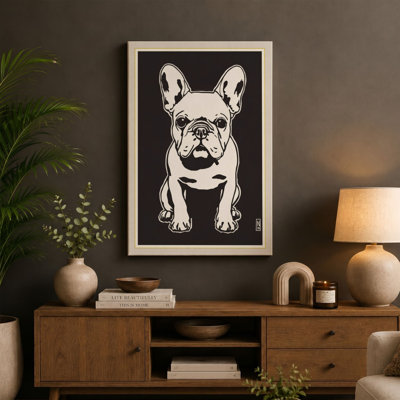 Bulldog Portrait Graphic - Wrapped Canvas