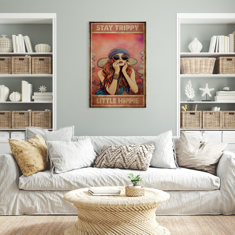 «Woman Stay Strippy Little Hippie 2», impression sur toile, H 36 po x l 24 po x P 1,25 po