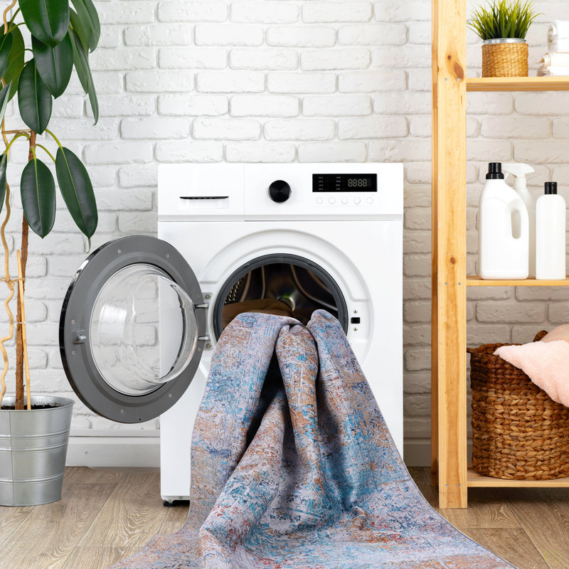 Washable Rug 8X10 Area Rug (8' X 10')Non-Slip, Non-Shedding Low-Pile Rug Perfect For Living Room, Bedroom, Kitchen And High-Traffic Areas