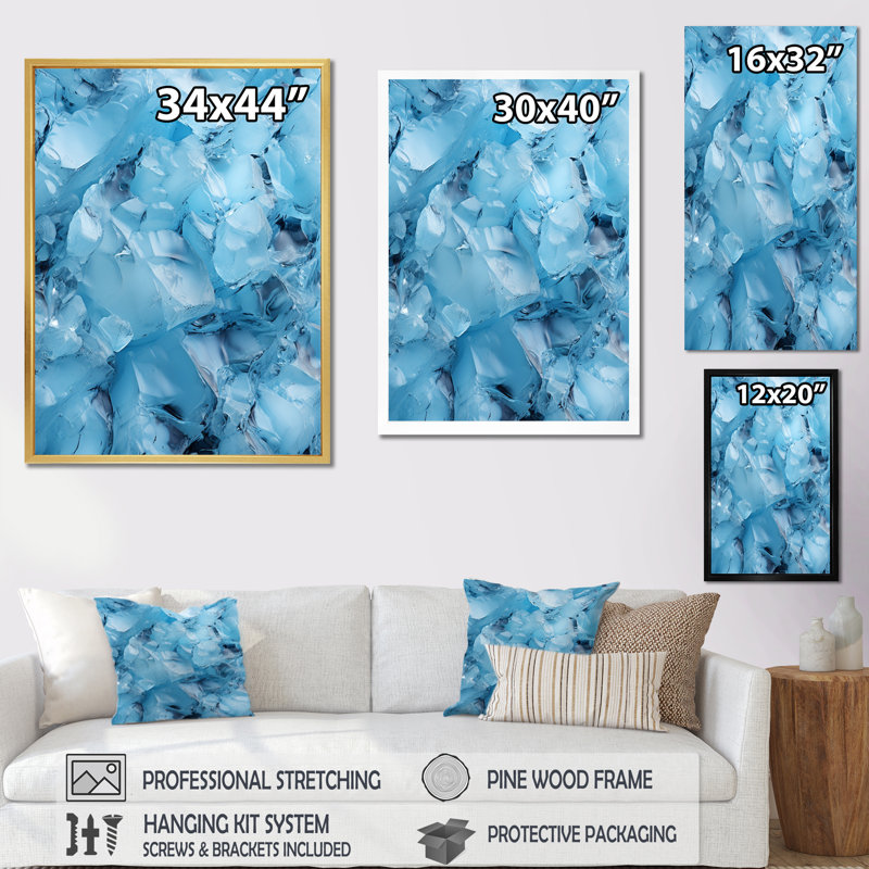 Glacier Frozen Majesty - paysage et nature, reproduction sur toile, H 40 po x l 30 po x P 1,5 po, Cadre flottant blanc