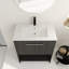 Meuble-lavabo moderne 30 po avec lavabo en céramique et rangement à fermeture en douceur-466554320