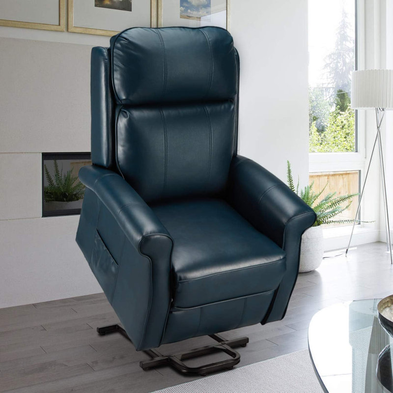 Chaise en similicuir, Bleu