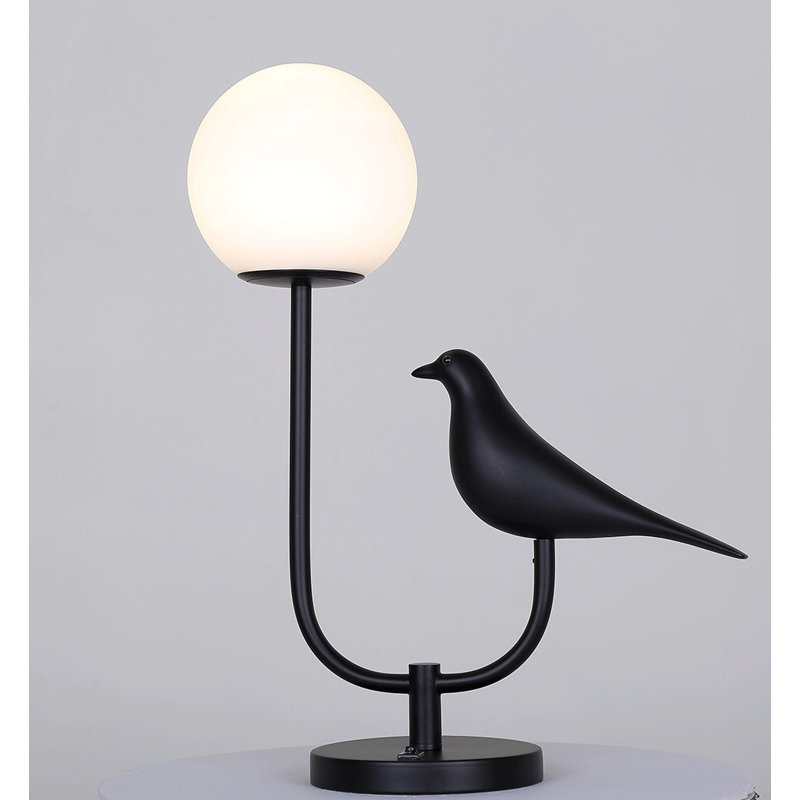 Tikva 1 Light Table Lamp With Matte Black Finish And White Shade