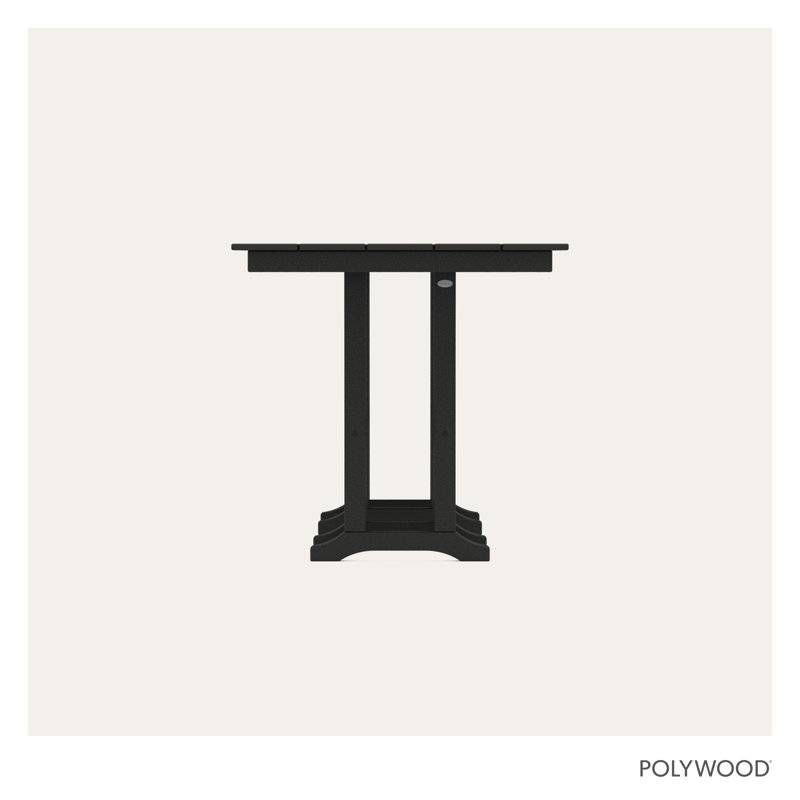 POLYWOOD x Sol 72 Dining Table, 37" W x 72" L x 37.06" H, Black