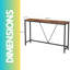 120Cm Rustic Console Table Metal Frame Entryway Hallway Living Room