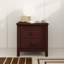 Table de chevet 2 tiroirs pour chambre à coucher, table de chevet rétro Mid-Century avec design classique-1604462256