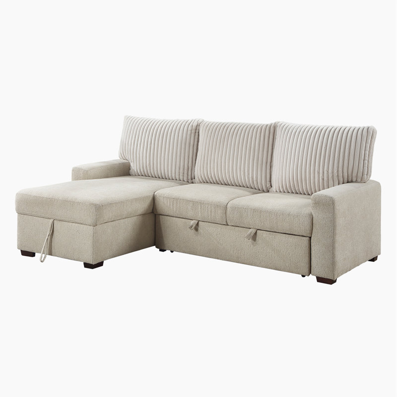 Corburn 86" W 2-Piece Upholstered Sleeper Sectional with Storage Chaise, Left Hand Facing