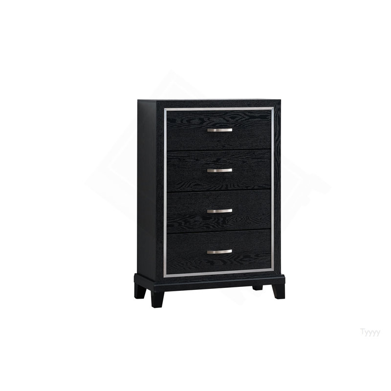 Commode 4 tiroirs Livingston G02850-CH Noir