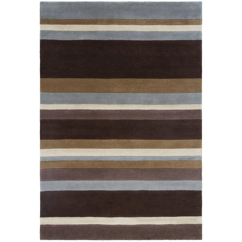 Tapis vert / jaune / brun Ates, Rectangle 5 pi x 7 pi 6 po