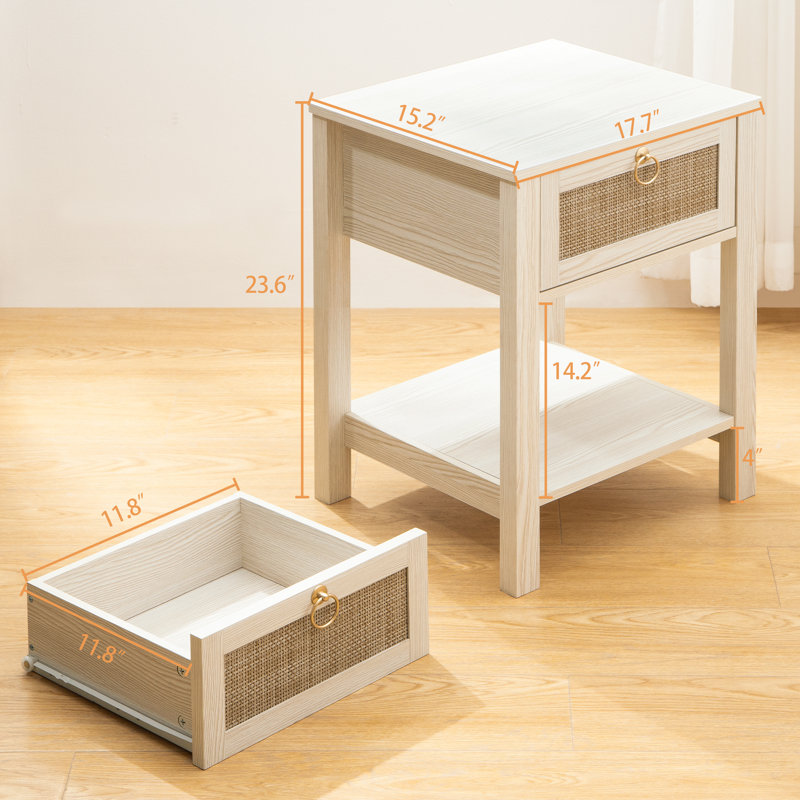 Pomodoro 23.6'' Tall 1 - Drawer Nightstand, White
