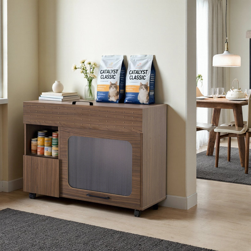 Buffet 56 po en bois récupéré rustique avec rangement supplémentaire et assemblage facile