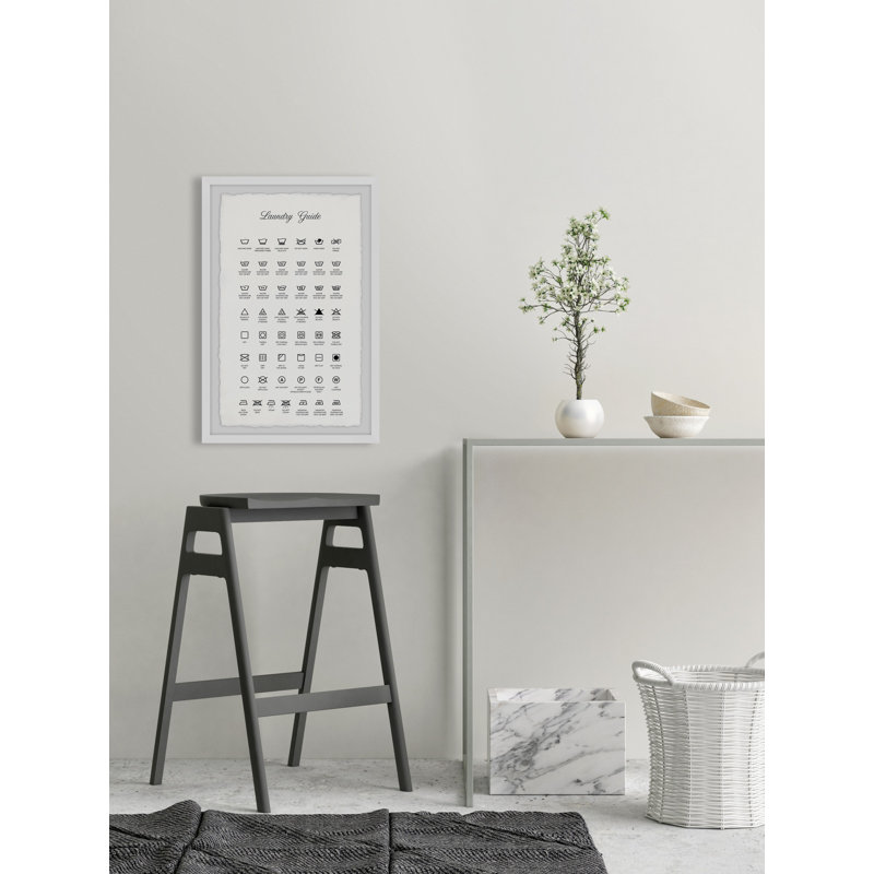 Laundry Guide II Framed Print, 12" H x 8" W x 1.5" D