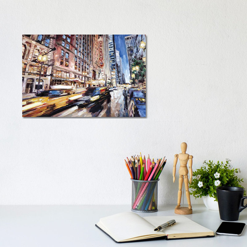Randolph Street 1 Piece Painting on Canvas, 20.32cm H x 30.48cm W x 1.91cm D, Wrapped Canvas