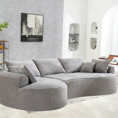 124.5 Boneless Chenille Sectional – Compression-Molded Foam