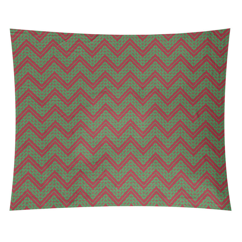 Loom Woven Polyester Tapestry, 51" H x 60" W, Red/Green