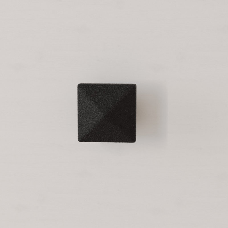 Black Square Iron Cabinet Knob with Mounting Hardware