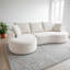 Canapé d'angle modulaire incurvé 2 pièces avec coussins, mobilier de salon minimaliste et ergonomique, assise moderne, aucun assemblage requis, canapé et méridienne, beige