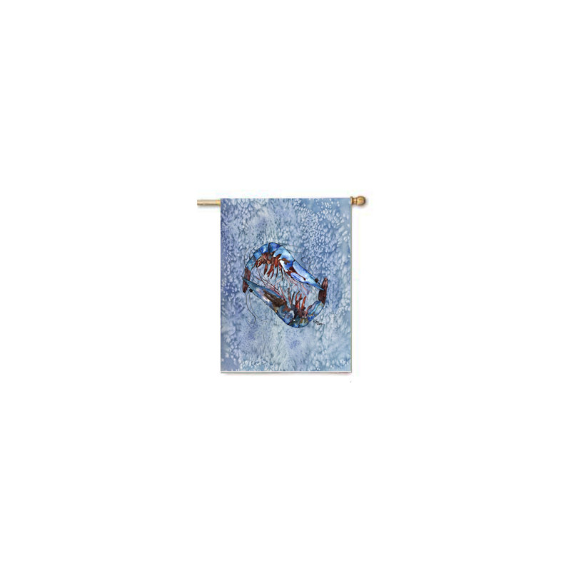 Polyester 40 x 28 po à 2 côtés crevettes drapeau maison