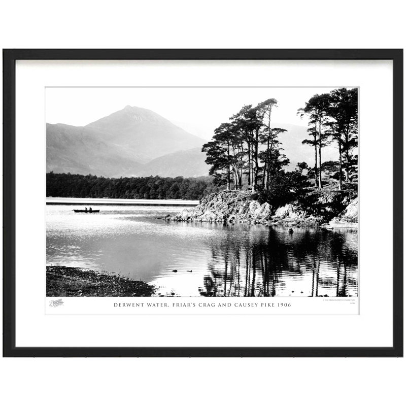 Derwent Water, Friar's Crag And Causey Pike 1906 by Francis Frith - Single Picture Frame Print, 40cm H x 50cm W x 2.3cm D